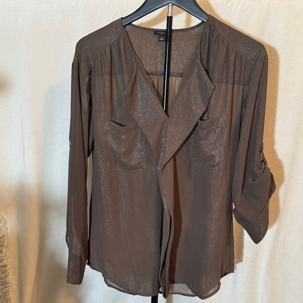 Ann Taylor Shimmering Brown Blouse